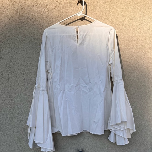 1.State Cascading Bell Sleeve Top Ultra White - Picture 5 of 5